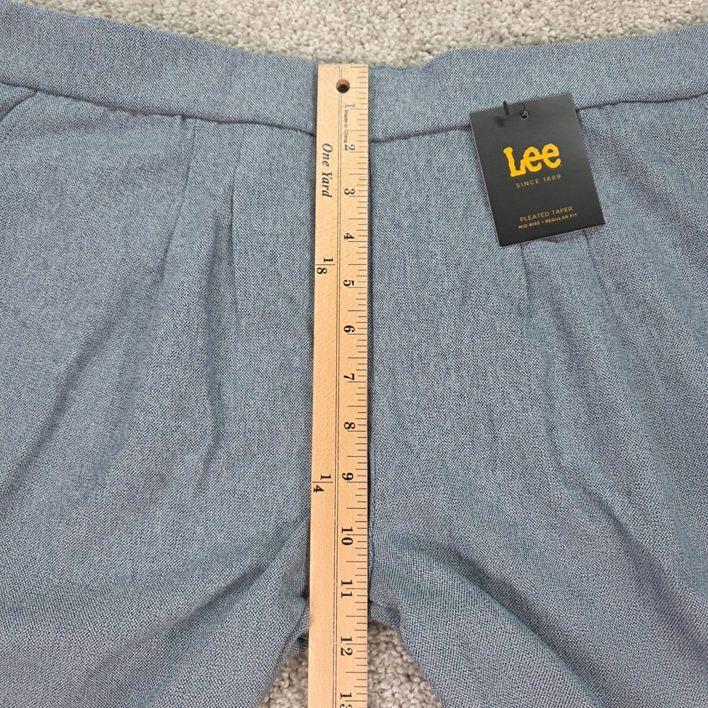 Nee Lee Pleated Taper Mid Rise Regular Fit Blue Heather Dress Pants 18M - Picture 7 of 9